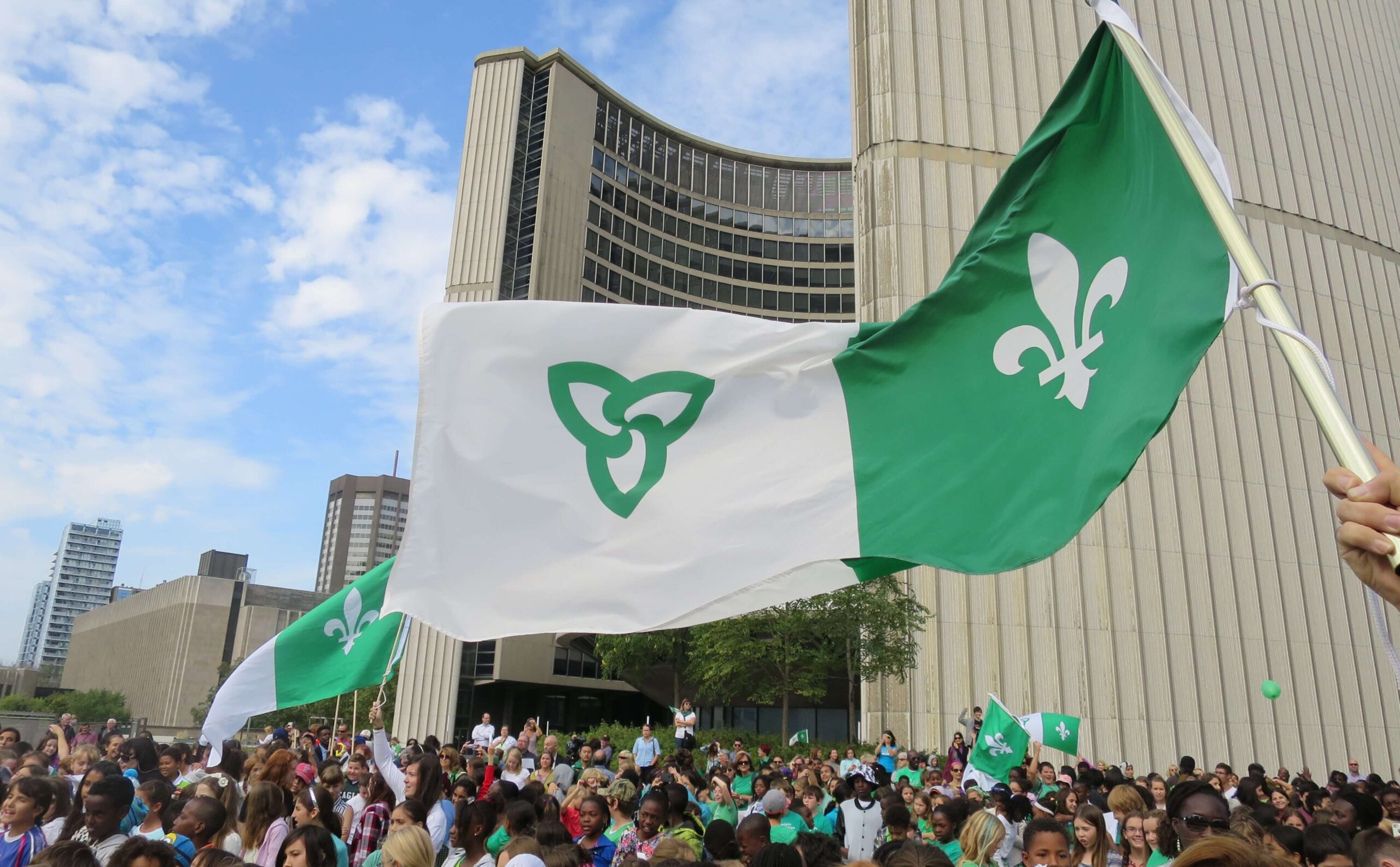 Franco-Ontarian Flag. Ontario, Canada Stock Illustration - Illustration