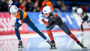 Spécialiste du départ groupé, Ivanie Blondin affrontera de nouveau les meilleures Néerlandaises lors de la prochaine étape de Coupe du monde. Photo : Dave Holland / Patinage de vitesses Canada